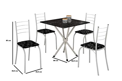 Mesa com 4 Cadeiras Ipanema Teixeira Branca