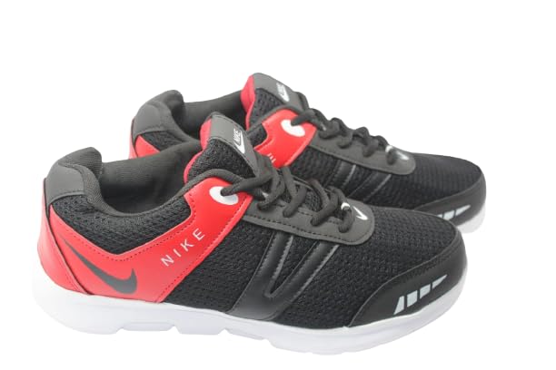 AK Footwear Sports Running, Walking & Gym Shoes with Eva Sole | Lightweight Casual Sneaker Lace-Up Shoes for Men's & Boy's (Numeric_10) Black 1