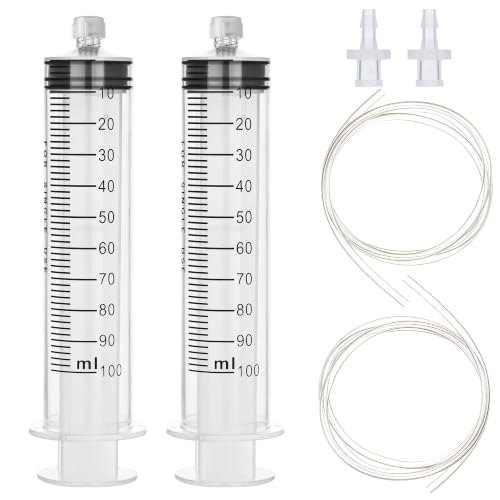 Image of 100ml Luer Lock Syringe with 39 Inch Plastic Tube and Luer Connections