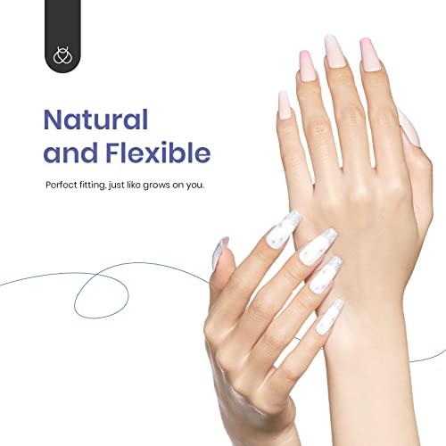 Beetles Gel Tips Refill Pack Coffin Long Shape, 200Pcs No.6 Separate Size Pre-Shaped Clear Full Cover False Nails, Easy Nail Extensions Acrylic Nails False Press On Nail Tips Fast Nails Art Uv Led Lamp Easy Diy Acrylic Nail Kit #TOP29