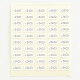 プライスシール 50円～5000円 10×5mm アクセサリー台紙用 白地 (文字: ￥2400, 200枚)