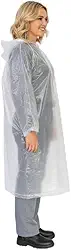Capa de Chuva EVA Adulto Unissex Com Capuz Impermeável Transparente e Botões Reutilizável Poncho Ideal Para Passeio Festas Shows