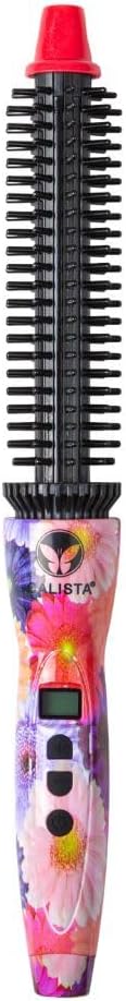 CALISTA Perfecter Pro Heated Round Brush | Curl, Volumize, and Style with No Heat Damage for Healthier Hair | 0.75" for Short to Medium Length Hair | Dual Voltage & Adjustable Temp (Daisy Bloom, 0.75)