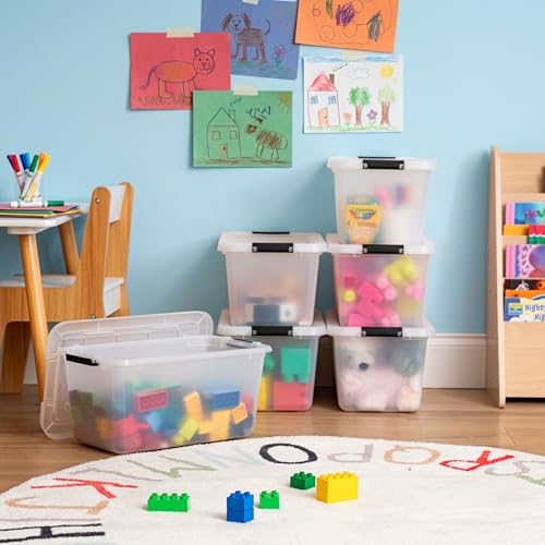 Image of IRIS USA 6-Pack Clip Box with Latching Lids, 13 Quart Craft Storage Bins, Art & Writing Supply Containers for Home, Office & Classroom Organization