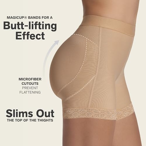 Image of Leonisa Lift Sculpt Shapewear Shorts for Women, Mid-Rise Shaper Shorts with Tummy Control and Butt Lifter Support