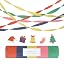 Green Pink Yellow Red Navy
