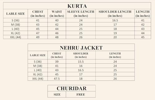 Image of KRAFT INDIA Men's Stylish Silk Kurta with Churidar & Nehru Jacket Set