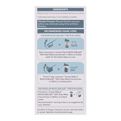 Image of MuscleBlaze 100% Clean Raw Whey Protein Concentrate (Unflavoured, 4kg) | 24g Protein per Scoop | Easy to Digest