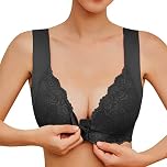 Generico Reggiseno con Apertura Frontale Senza Ferretto Taglie Forti Imbottito in Pizzo Basic da Donna