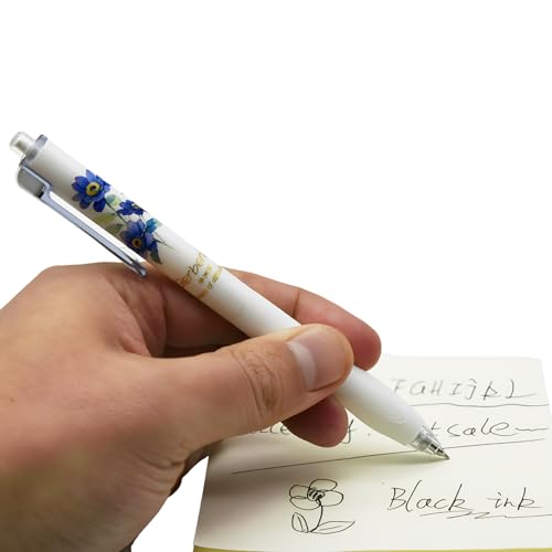 Bolígrafo retráctil floral negro Maydahui 12 piezas miniatura 5
