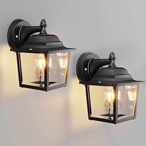 Cottage Life Outdoor Light Wall Mount 2 Pack Black Outdoor Wall Lights Exterior Light Fixtures Porch & Patio Lights Aluminum Outdoor Wall Light Fixture For Garage #TOP7