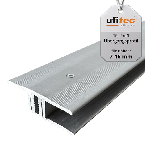 ufitec Profilsystem für Parkett- und Laminatböden - für Belagshöhen von 7-16 mm - viele Farben lieferbar (Übergangsprofil 33 mm Breit, Silber, 100 cm länge) ufitec Profilsystem für Parkett- und Laminatböden - für Belagshöhen von 7-16 mm - viele Farben lieferbar (Übergangsprofil 33 mm Breit, Silber, 100 cm länge)