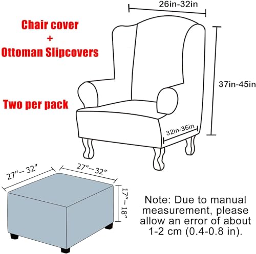 Funda de sillón orejero de terciopelo elástica protector de salón 4