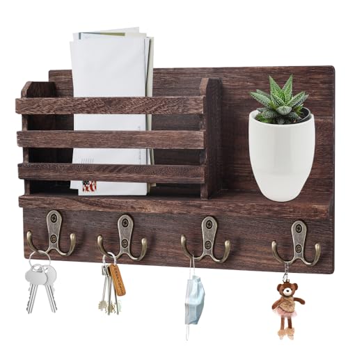 La Mejor Selección de Colgante llaves disponible en línea para comprar. 37 Soporte de Pared para Llavero, Soporte para Llaves de Pared, Estante para Llaves con 4 Ganchos para Llaves, Llaves Colgar, Organizador de Correo con Ganchos biguashifugushounajia