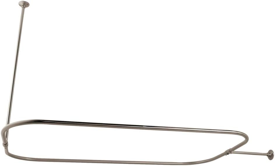 Kingston Brass CC3156 Rectangular Shower Curtain Rod, Polished Nickel