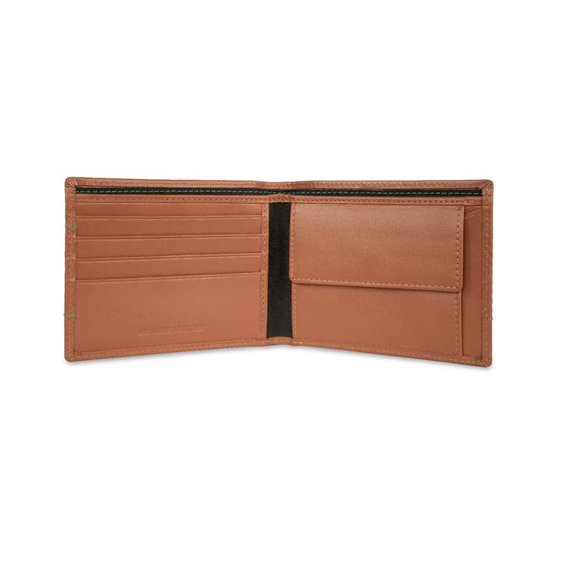 Image of UNITED COLORS OF BENETTON Men RFID Protected Locarno Global Coin Wallet - Tan, No. of Card Slot: 4 | Embossed Global Coin Wallet with Side Closure | Leather