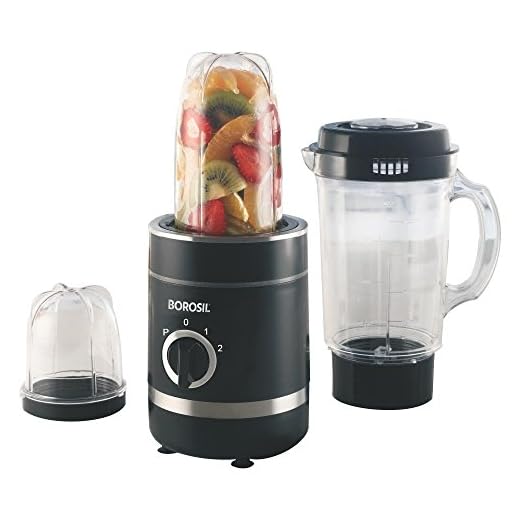 Borosil NutriFresh Blender and Grinder 400W, Black.