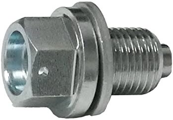 Outlaw Racing OR2620 Magnetic Oil Drain Plug - 14 X 1.5 X 13mm - Fits Yamaha YZF R6 YZR Engine - Leak Proof - Reduces Metal and Debris - Hole for Wire - Motorcycles Parts & Accessories