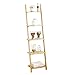 Produktbild LPZ-Shelving 5-Tier-All-Bamboo Standing Regal Badezimmer Holz Organisation Lagerregal Standing Regal Wohnzimmer Trapez Bookcase Cube Küchenschrank Bücherregal Display Regale Blume Rack