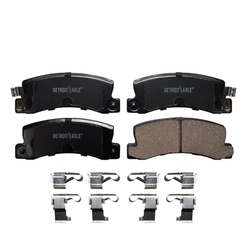 Image of Detroit Axle - Rear Brake Kit for Lexus ES300 Toyota Camry Solara Drilled & Slotted Brake Rotors and Ceramic Brakes Pads Replacement