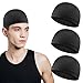 WY LIGHTING LEVEL 3Pcs Skull Caps Helmet Liner Sweat Wicking Cap Running Hats Cycling Skull Caps Soft Lightweight Beanie Hats Moisture Wicking Stretchy Breathable for Men Women Sports Black