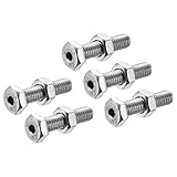 MECCANIXITY M6x25mm Hollow Screw Bolts External Hexagon Fasteners with Nuts, 304 Stainless Steel Pack of 5