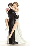 Wedding Collectibles Funny Kissing Wedding Cake Topper with Bride and Groom | Fun, Humorous Figurine | Fine Porcelain | 5.5 Inches
