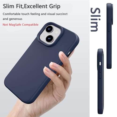 Image of iPhone 13 /14 Case Silicone,Soft Microfiber Lining(Midnight Blue)