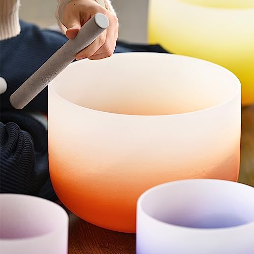 Lycrystal 6-12 YONGTAN SET+BAG 432Hz 7Pcs Set Of 6-12 Inch Aria Gradient Design Frosted Quartz Crystal Singing Bowls thumb #4
