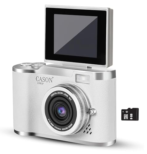 Image of Cason 48MP Digital Camera for Kids-Real Photo & Video Mini Camera for Photography 2.4 inch Rotating Screen, Built in Games Kids Cameras for 5-15 Years Girls & Boys(Supports Upto 64GB Memory)