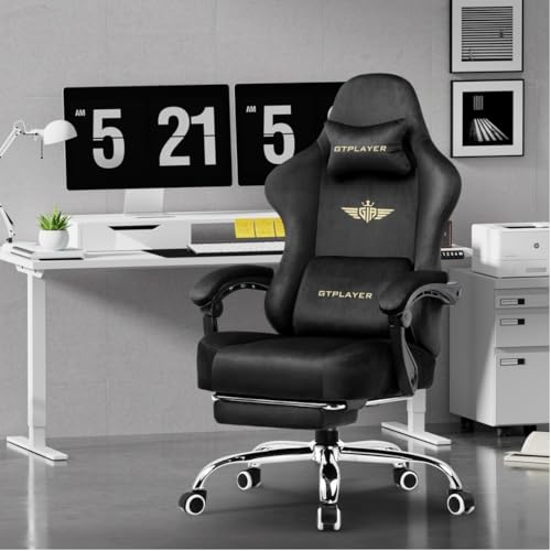 GTPLAYER Gaming Chair Breathable Fabric Office Chair with Pocket Spring Cushion and Linkage Armrests, High Back Ergonomic Computer Chair with... - Image 3