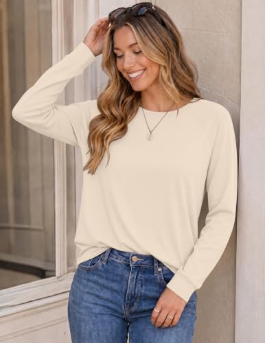 Ekouaer Womens Long Sleeve Shirts Raglan Sleeve Thermal Tops Fall Clothes - image 2
