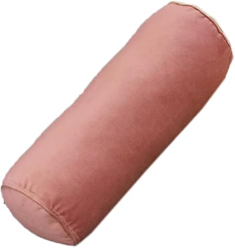 Tingting's Dream Almohada larga de terciopelo liso para sofá, almohada cilíndrica para el cuello, almohada cervical redonda, cojín lumbar