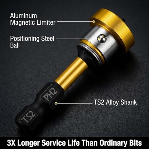 Puntas de destornillador magnéticas PH2 con anillo magnético extraíble para sujetar tornillos 8