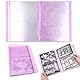 OTCRAFT 20 Seiten, 80 Taschen/1 Set großes, transparentes Aufkleber-Foto-Aufbewahrungsalbum; Aufbewahrungsbuch-Organizer für Postkarten, Aufkleber, Fotos, transparente Stempel und Stanzformen