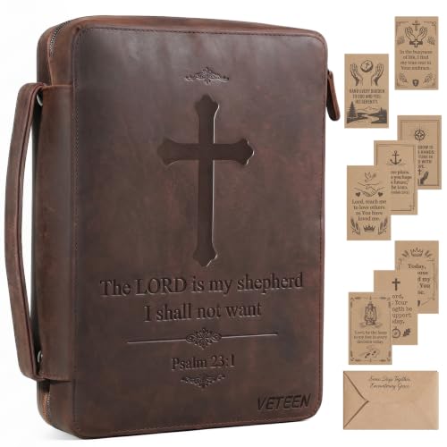 VETEEN Leather Bible Cover for Men
