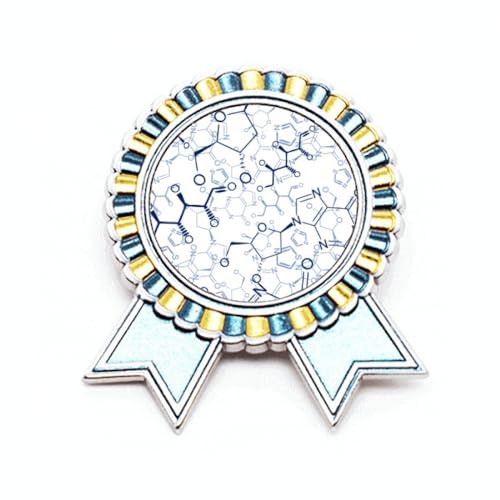 Broche structure moléculaire bleue en métal M le cadeau idéal pour scientifique