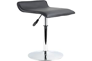 Square PU Leather Office Stool Swivel Short