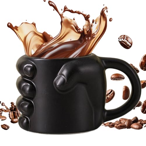 Taza de café divertida con forma de puño para usar en casa o camping 2