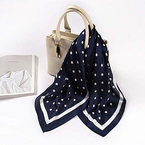 Satin Head Scarf Hair Scarf Silk Head Scarf Silk Bandan𝐚 Silk Hair Wrap Square Scarf Satin Head Scarf (Navy, 70X70cm)3