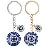 Ymapinc Breloki ze złym okiem - para pasujących breloków dla kobiet mężczyzn, Good Luck Evil Eye torebka brelok zawieszki, Złoty + srebrny, rozmiar uniwersalny