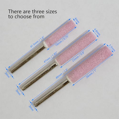 20X Chainsaw Grinding Stone Fit for Chainsaw Chain Manicure Metal Polishing Shaft (3/16"-4.8MM), Pink - Image 4