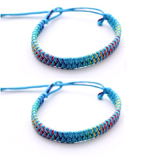 Preisvergleich Produktbild DonDon 2 bunte Unisex Freundschaftsarmbänder bzw. Partnerarmbänder