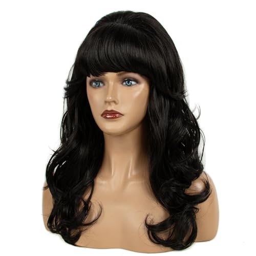 Image of H&Bwig 60s Retro Beehive Wigs for Women 70s Classic Style Cosplay Wig (long-Black)