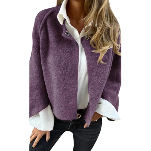 Womens Jacket Cropped Shacket Fuzzy Fleece Jackets Casual Open Front Cardigan Long Sleeve Sherpa Coats Fall Winter Top
