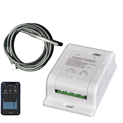Good wife temperatura impermeabile e umidità Interruttore WiFi intelligente monitoraggio dell'energia in tempo reale controllo automatico di caldaie e irrigazione, compatibile con Alexa e Google Home