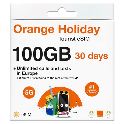 TSIM Europe eSIM 30 Days 100GB Data with Unlimited Local Calls + 120 Minutes Call Home | 5G Network | Hotspot Tethering Allowed