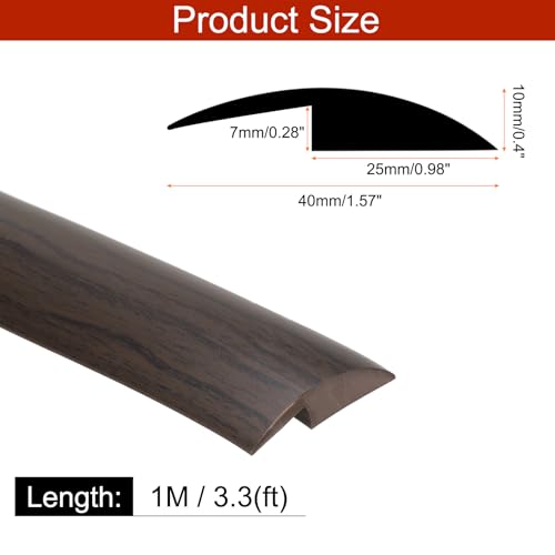 QUARKZMAN Bodenübergangsleiste Selbstklebend, 1m/3,3ft Laminat Türübergangsleisten Teppichkantenleiste für Teppichtüren zur Überbrückung von Bodenlücken für 7mm Höhe, Walnussholzmaserung