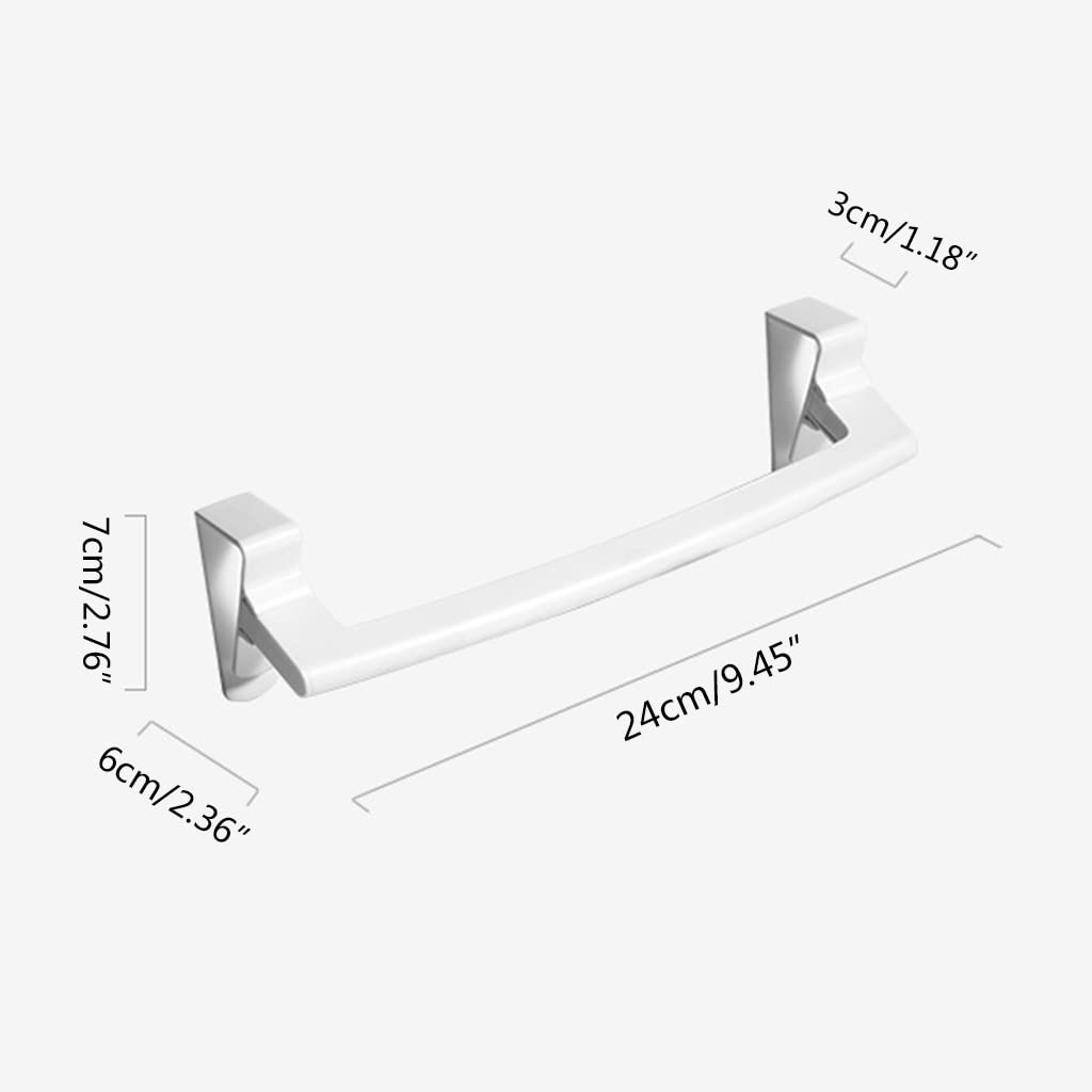 Modern Kitchen Over Cabinet Towel Rack On Inside Or Outside of Doors Storage for Hanging Hand Dish Towels White