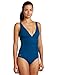 Speedo Womens Solid Arricciato Spessa da Polso con tachimetro 360 Core Control Swimsuit, Donna, River Teal, 8